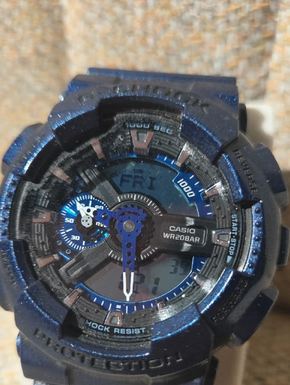 Casio Blue Analog-Digital G-Shock Style Watch - Rare